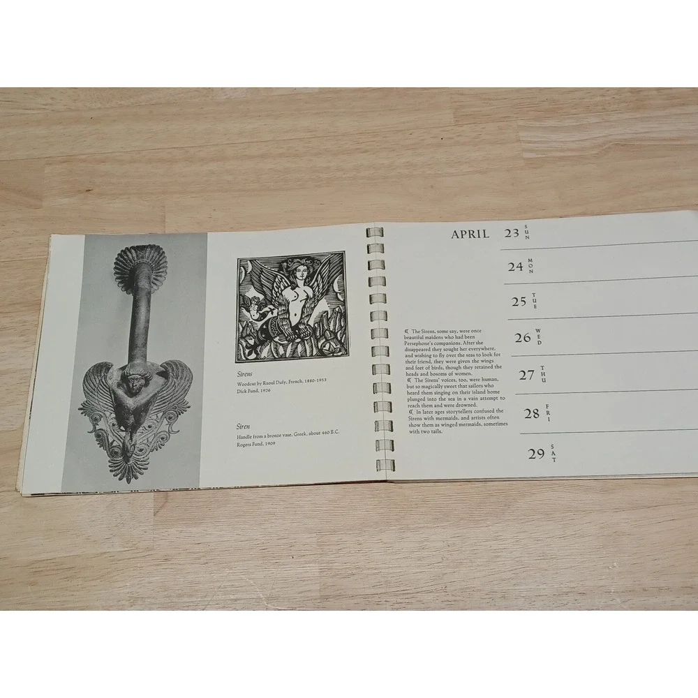 1961 book calendar Greek mythology history myths of Greece and Rome